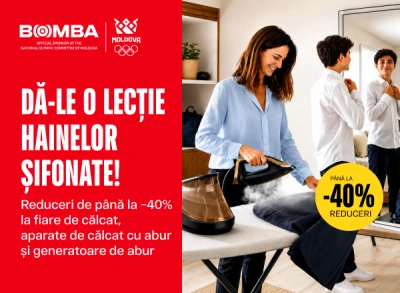 Reduceri de până la −40% la fiare de călcat, aparate de călcat cu abur și generatoare de abur. Dă-le o lecție hainelor șifonate!